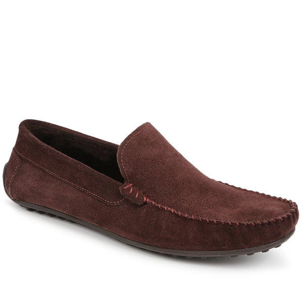 jones bootmaker Men's Zain Suede Full Slippers - Chocolate