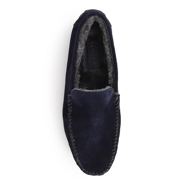 Jones Bootmaker Men's Zain Suede Full Slippers - Navy