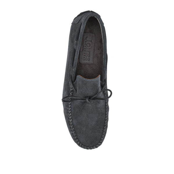Jones Bootmaker Men's Zeke Leather Full Slippers - Charcoal
