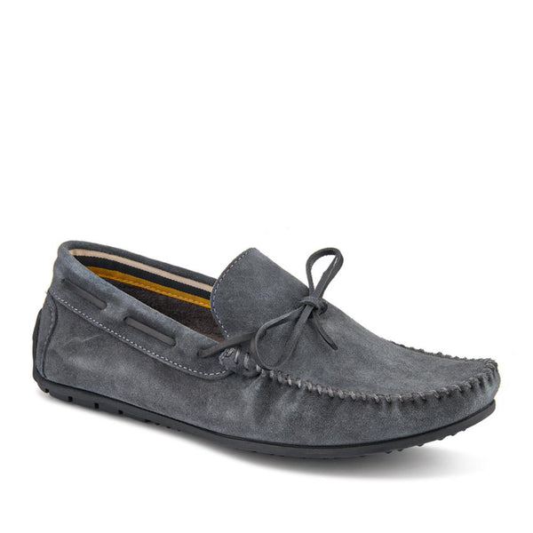 jones bootmaker Men's Zeke Leather Full Slippers - Charcoal