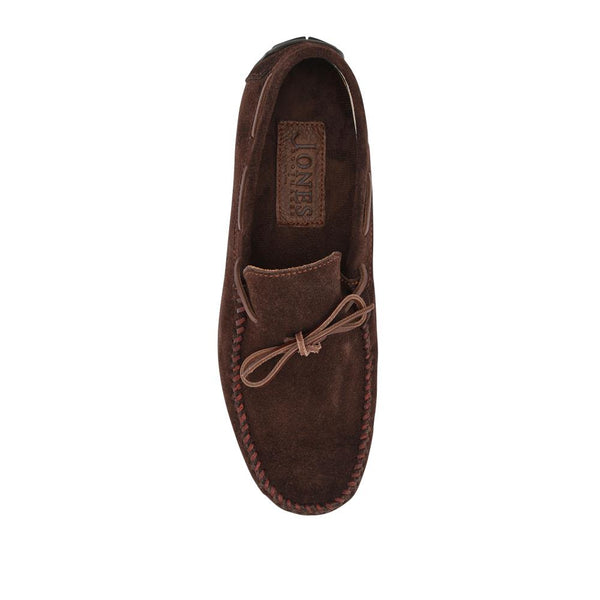 Jones Bootmaker Men's Zeke Leather Full Slippers - Dark Brown Suede