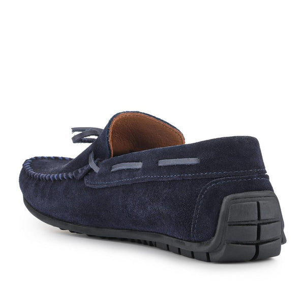 Jones Bootmaker Men's Zeke Leather Full Slippers - Navy Suede