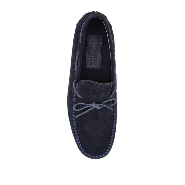 Jones Bootmaker Men's Zeke Leather Full Slippers - Navy Suede