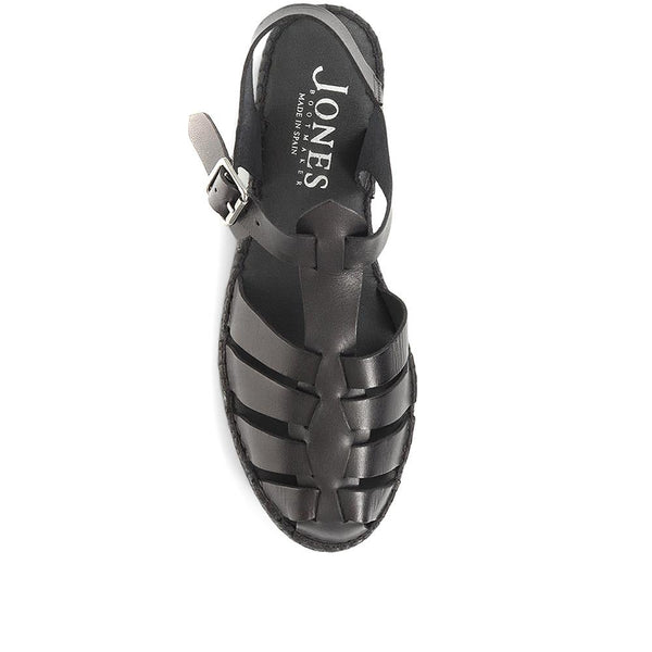 Jones Bootmaker Outlet Adelynn Platform Espadrille Sandals - Black-Black