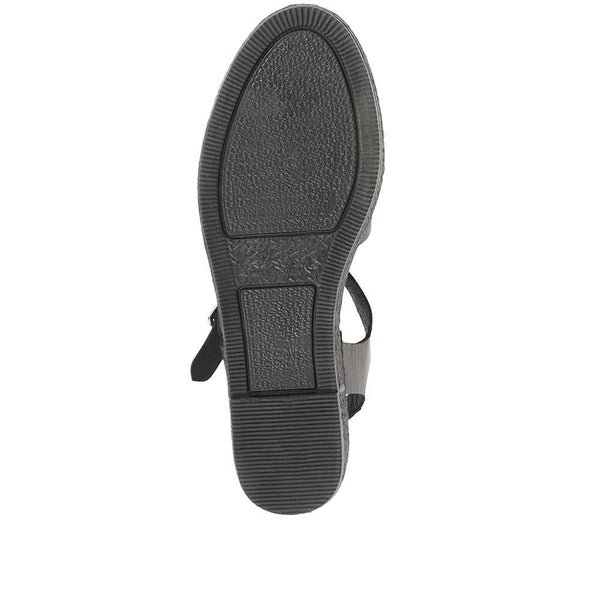 Jones Bootmaker Outlet Adelynn Platform Espadrille Sandals - Black-Black