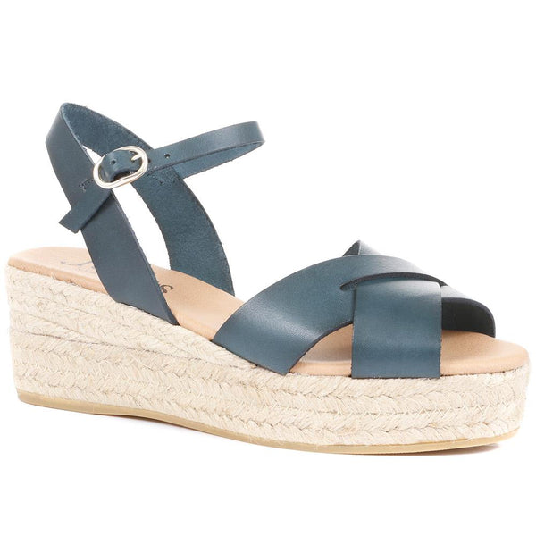jones bootmaker Outlet Alaina Leather Espadrille Wedges - Green