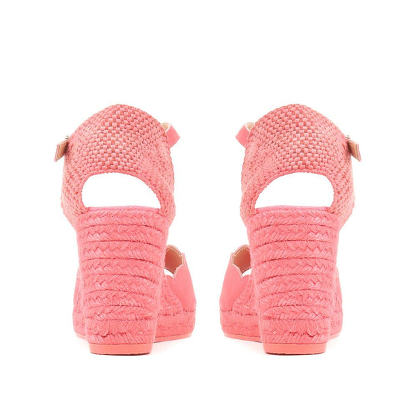 Jones Bootmaker Outlet Alejandra Espadrille Wedge Sandals - Coral