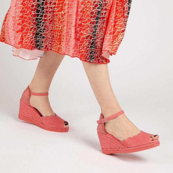 Jones Bootmaker Outlet Alejandra Espadrille Wedge Sandals - Coral