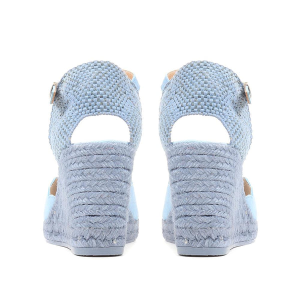 Jones Bootmaker Outlet Alejandra Espadrille Wedge Sandals - Pale Blue