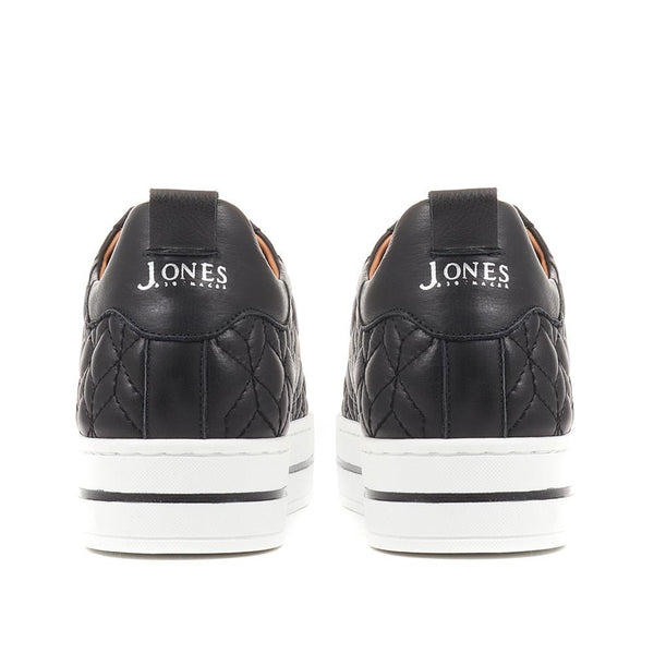 Jones Bootmaker Outlet Alexandrite Leather Quilted Trainers - Black