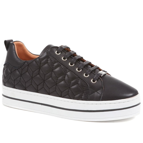 jones bootmaker Outlet Alexandrite Leather Quilted Trainers - Black