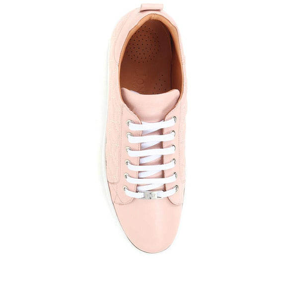 Jones Bootmaker Outlet Alexandrite Leather Quilted Trainers - Nude