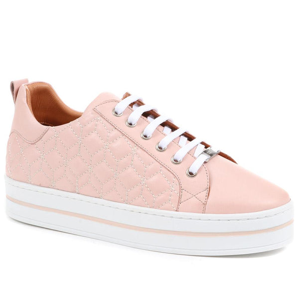 jones bootmaker Outlet Alexandrite Leather Quilted Trainers - Nude