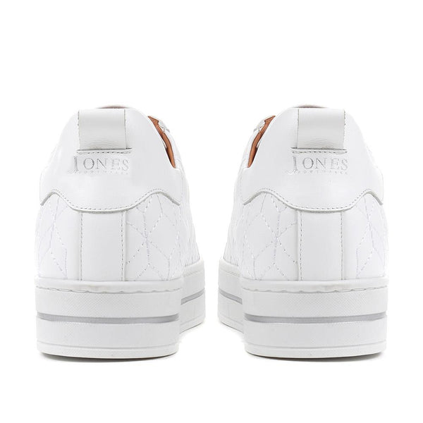 Jones Bootmaker Outlet Alexandrite Leather Quilted Trainers - White