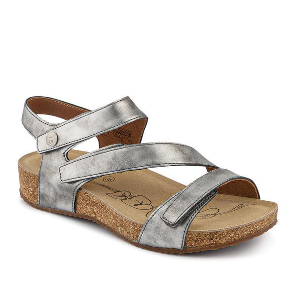 jones bootmaker Outlet All-Leather Touch-Fasten Sandals - Silver