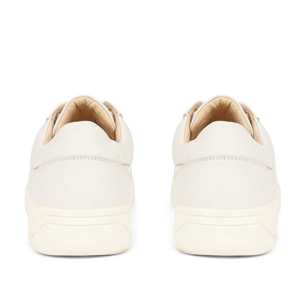 Jones Bootmaker Outlet Allana Leather Lace-Up Trainers - White