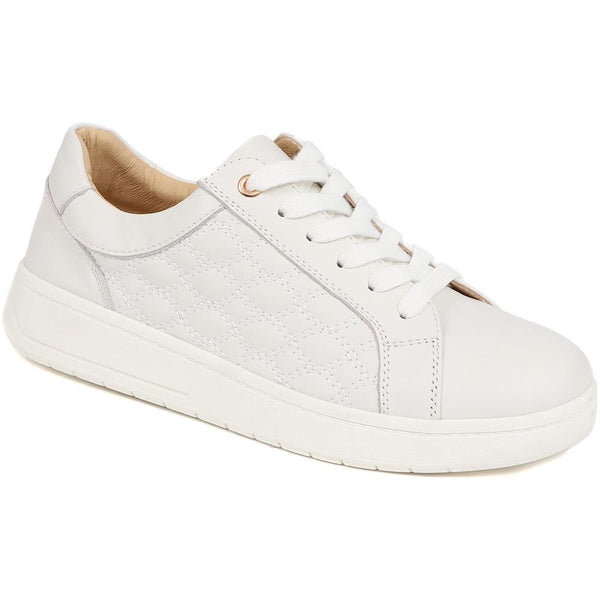 jones bootmaker Outlet Allana Leather Lace-Up Trainers - White