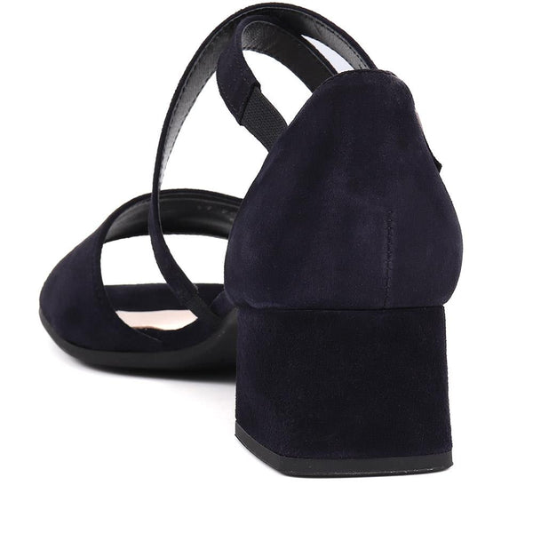 Jones Bootmaker Outlet Alloy Heeled Leather Sandals - Navy