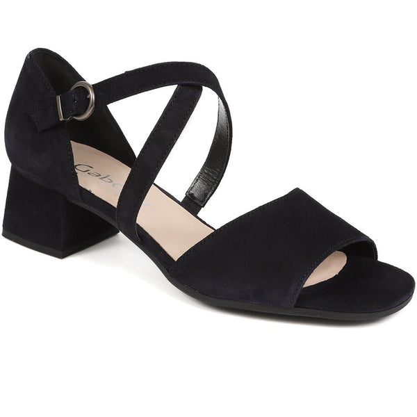 jones bootmaker Outlet Alloy Heeled Leather Sandals - Navy