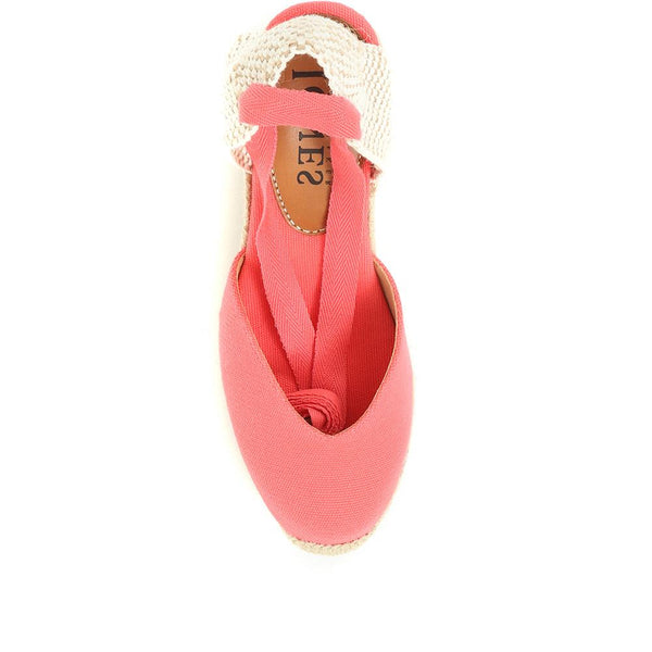 Jones Bootmaker Outlet Alyssa Wedge Espadrille Sandals - Coral