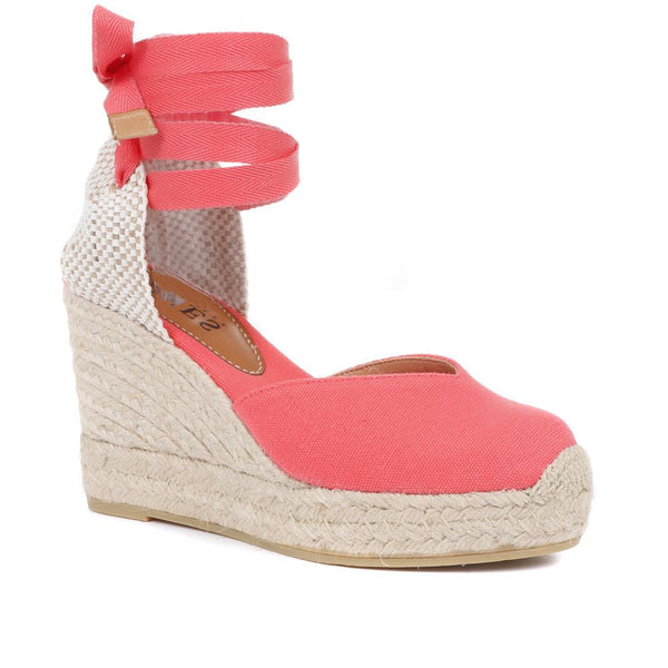 jones bootmaker Outlet Alyssa Wedge Espadrille Sandals - Coral
