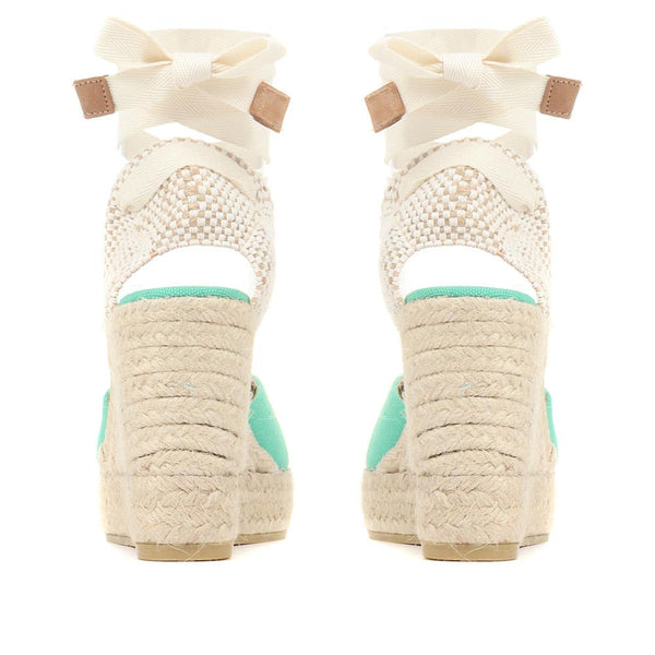 Jones Bootmaker Outlet Alyssa Wedge Espadrille Sandals - Green