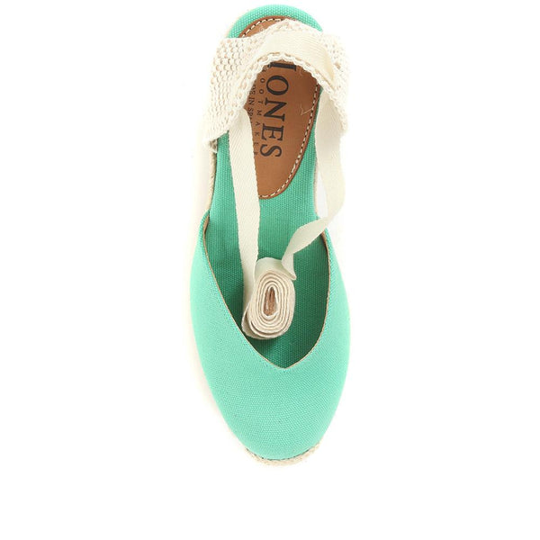 Jones Bootmaker Outlet Alyssa Wedge Espadrille Sandals - Green