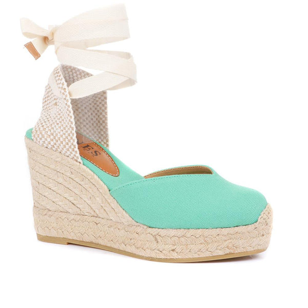 jones bootmaker Outlet Alyssa Wedge Espadrille Sandals - Green