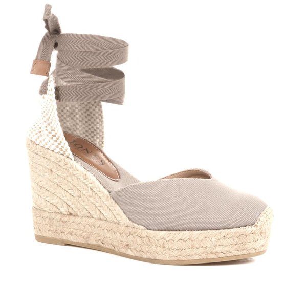 jones bootmaker Outlet Alyssa Wedge Espadrille Sandals - Grey