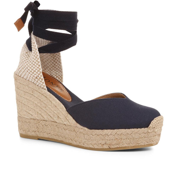 jones bootmaker Outlet Alyssa Wedge Espadrille Sandals - Navy