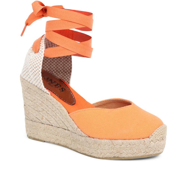 jones bootmaker Outlet Alyssa Wedge Espadrille Sandals - Orange