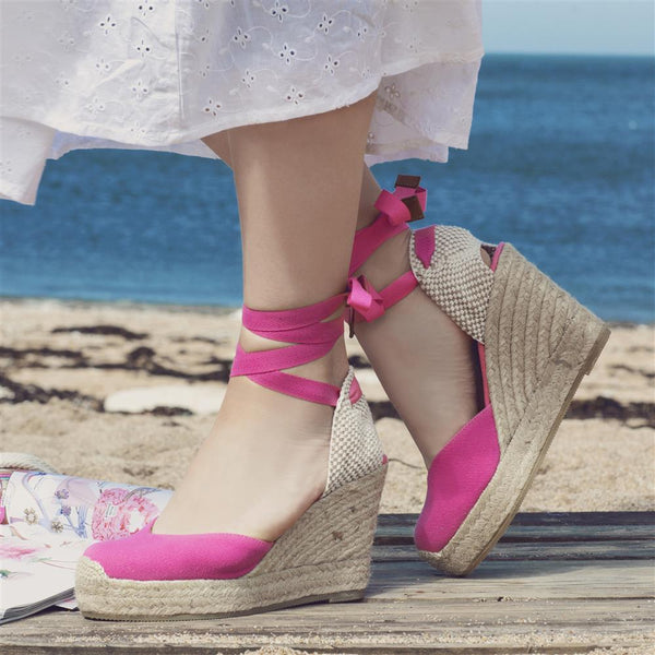 Jones Bootmaker Outlet Alyssa Wedge Espadrille Sandals - Pink