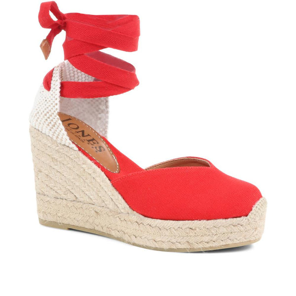 jones bootmaker Outlet Alyssa Wedge Espadrille Sandals - Red