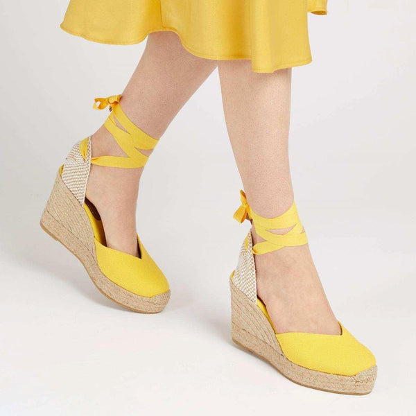 Jones Bootmaker Outlet Alyssa Wedge Espadrille Sandals - Yellow