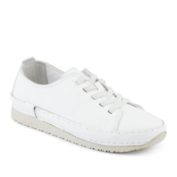 jones bootmaker Outlet Amarilla Lace-Up Trainers - White-White