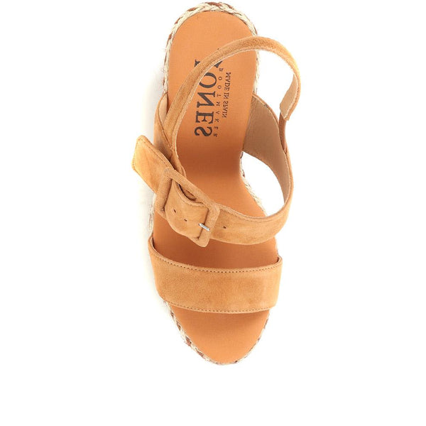 Jones Bootmaker Outlet Amerie Wedge Sandals - Tan Suede