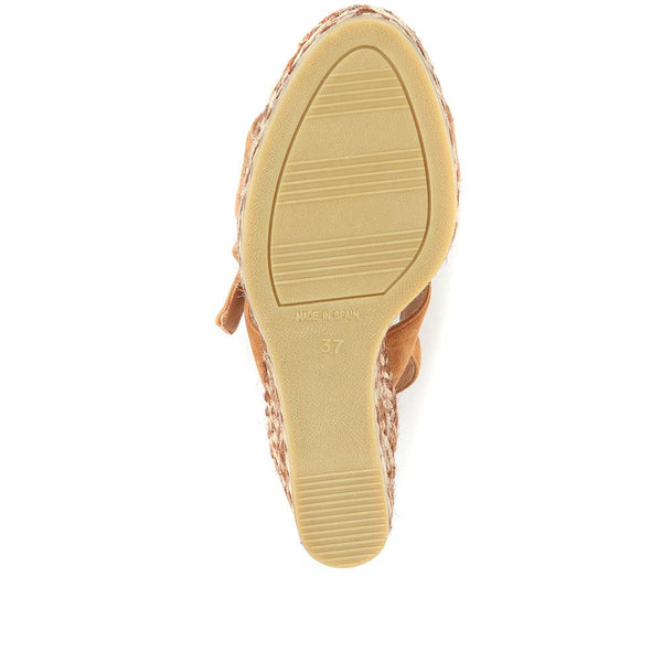 Jones Bootmaker Outlet Amerie Wedge Sandals - Tan Suede