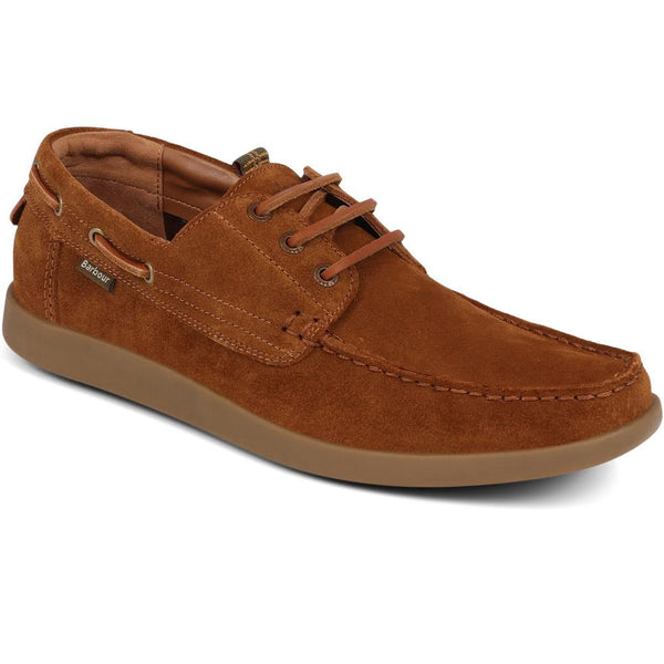 jones bootmaker Outlet Armada Calf Leather Boat Shoes - Cognac Suede