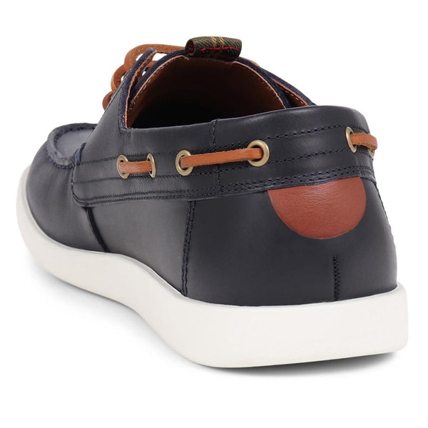 Jones Bootmaker Outlet Armada Calf Leather Boat Shoes - Navy-Brown