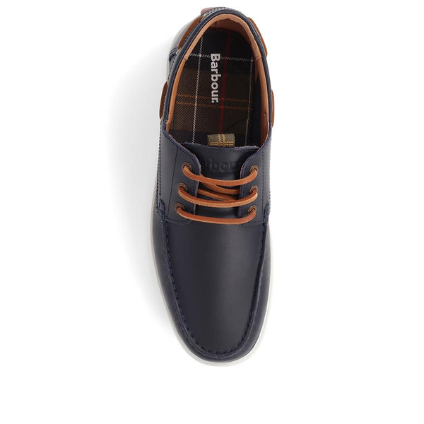 Jones Bootmaker Outlet Armada Calf Leather Boat Shoes - Navy-Brown
