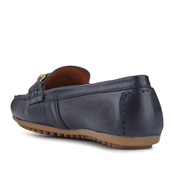 Jones Bootmaker Outlet Athikia Leather Slip-On Shoes - Navy