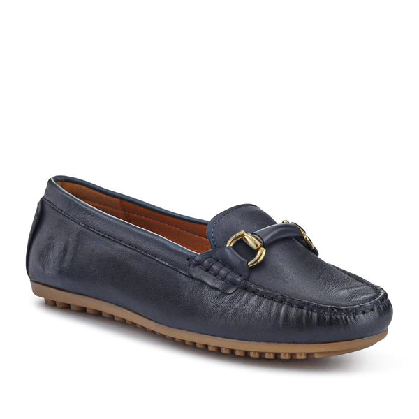 jones bootmaker Outlet Athikia Leather Slip-On Shoes - Navy