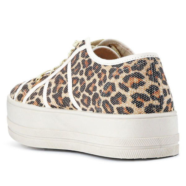 Jones Bootmaker Outlet Aveline Platform Trainers - Leopard