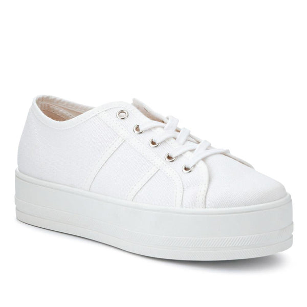 jones bootmaker Outlet Aveline Platform Trainers - White