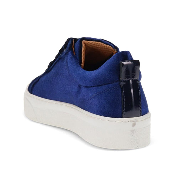 Jones Bootmaker Outlet Azura Casual Velvet Trainers - Navy