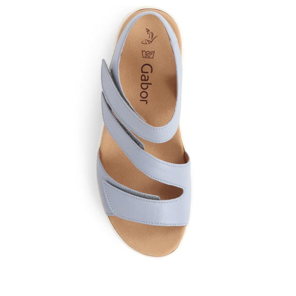 Jones Bootmaker Outlet Ball Gabor Leather Wedge Sandals - Blue