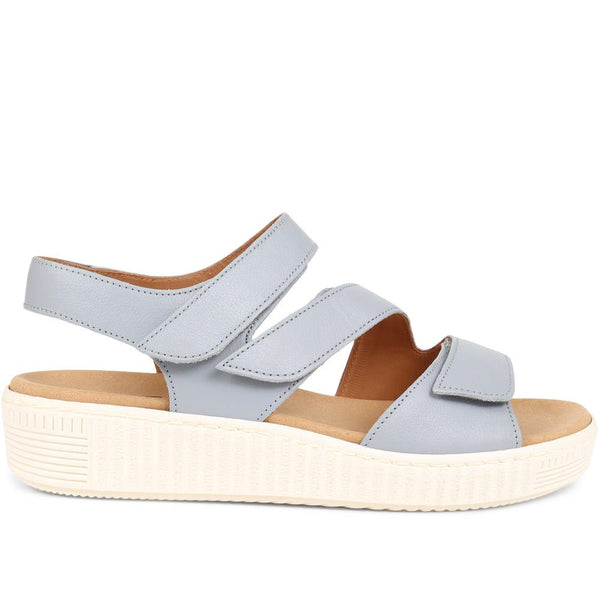 Jones Bootmaker Outlet Ball Gabor Leather Wedge Sandals - Blue