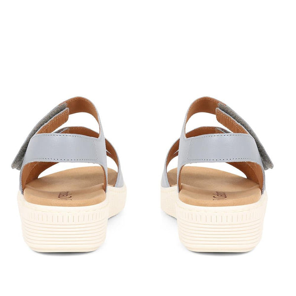 jones bootmaker Outlet Ball Gabor Leather Wedge Sandals - Blue