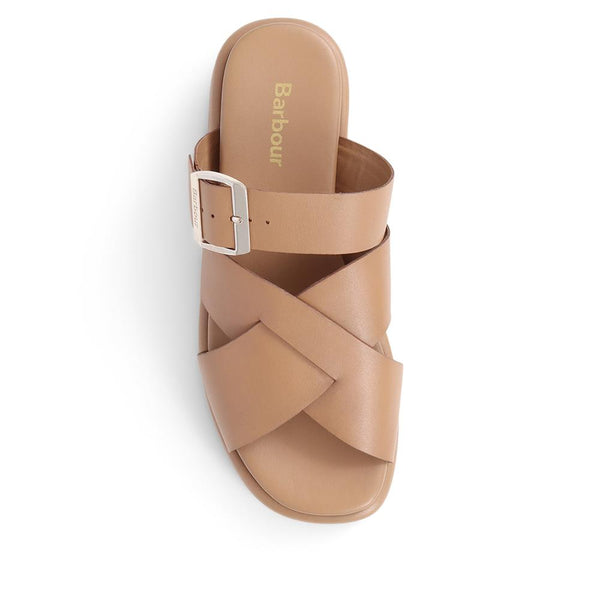 Jones Bootmaker Outlet Barbour Annalise Leather Mule Sandals - Tan