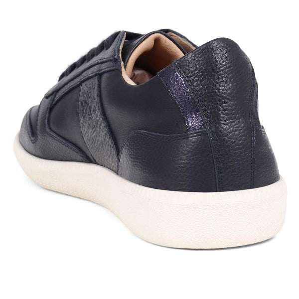 Jones Bootmaker Outlet Beatricia Leather Trainers - Navy
